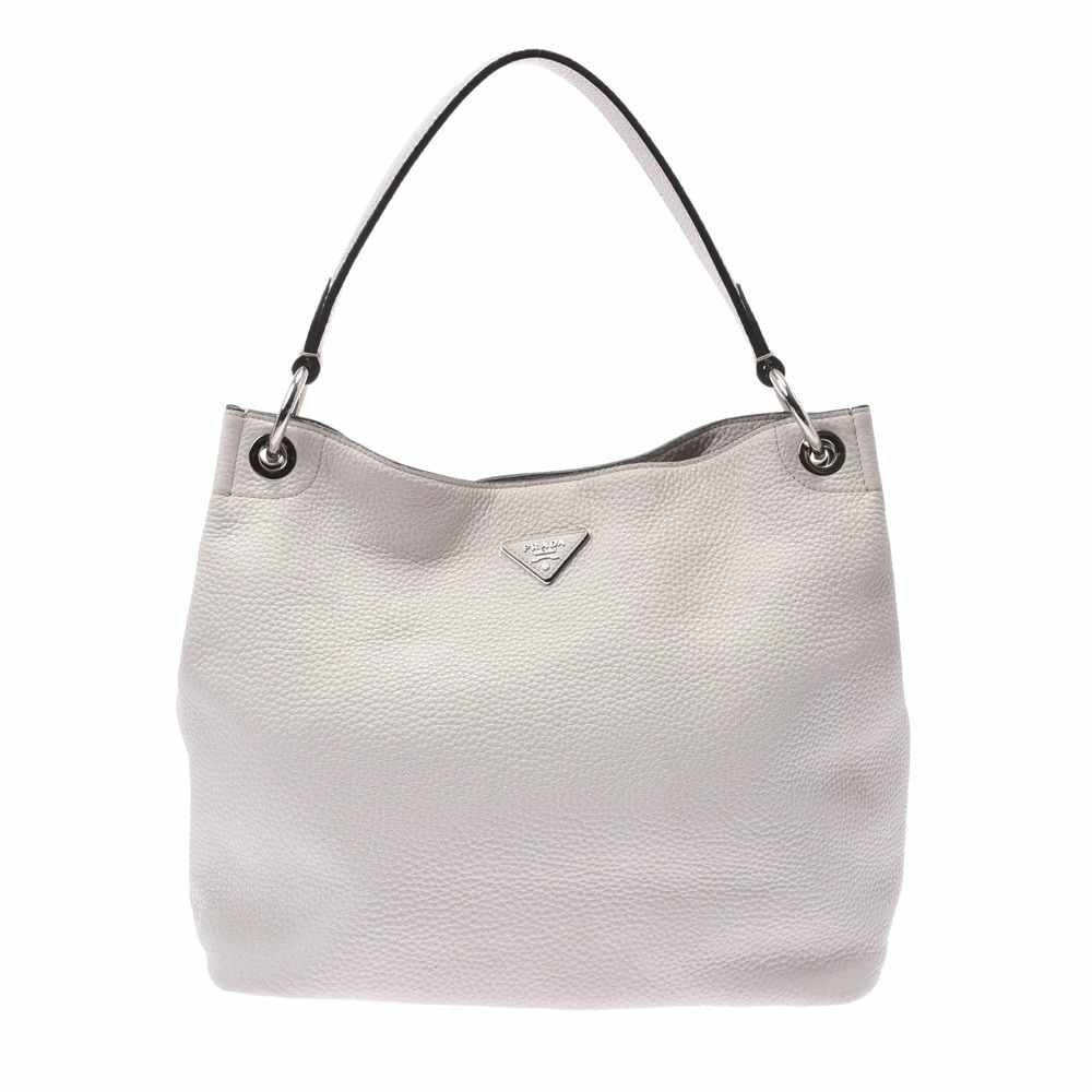 Prada Vitello Daino Hobo Bag calfskin leather White
